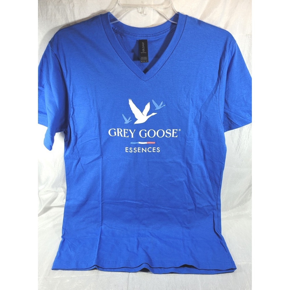 Gildan Softstyle Women's V-Neck Grey Goose Essences T-Shirt - Royal Blue - M